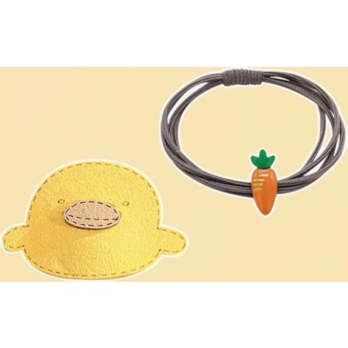 Carrot Decor Hair Tie Tight Cute Duck Pattern Hair Clip Lovely Hair Rope Hair Accessories