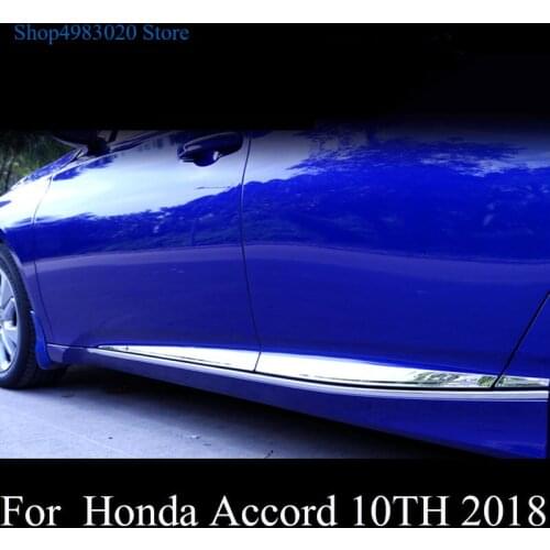 For Honda ACCORD 10TH 2018 Body trim body decoration car stainless steel door bumper door trim strip