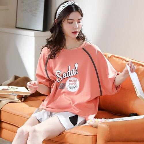 Cotton Sleepwear Sweet Nightwear Girl Pijama Comfortable Pyjamas 2021 New Pajamas Set For Women Summer Short Sleeves Shorts