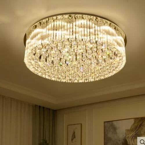 Crystal lamp living room lamp ceiling lamp round modern minimalist atmosphere home hall lamp master bedroom led lighting fixture