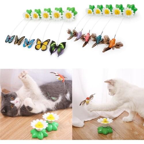 Cat Toy Electric Rotating Funny Cat Toy Bird Butterfly Pet Trainning Random Color Pet Seat Scratch Toy Cat Dog Supplies