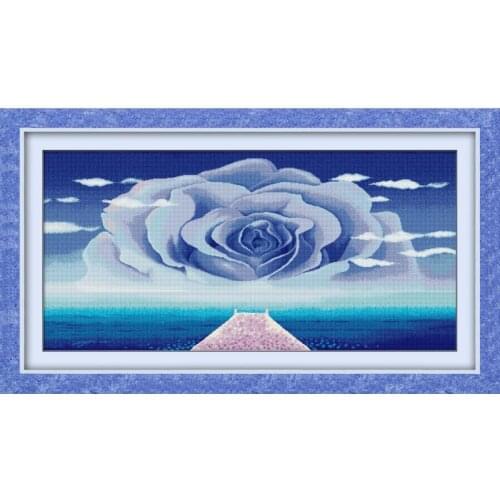 Joy Sunday Love Sea Crafts Cross Stitch Printed Patterns11&14CT DIY DMC Printed Cross Stitch on Canvas Chinese Embroidery Sets