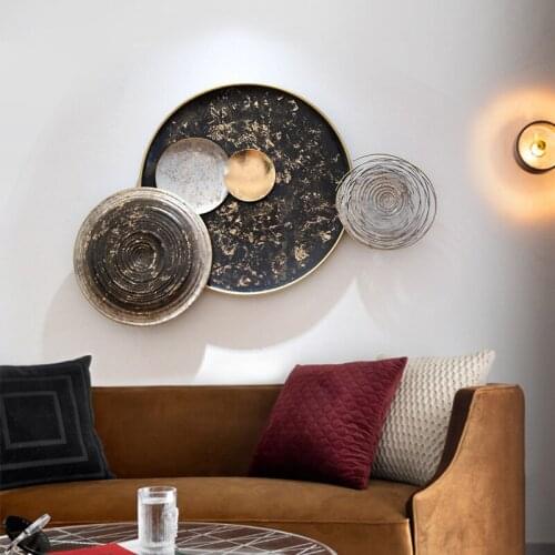 American Hotel Lobby Art Creative Wrought Iron Wall Decoration Personality Three-dimensional Handicraft Wall-mounted Room