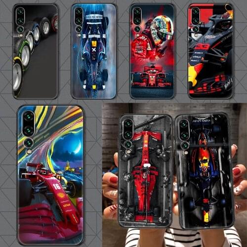 Cool Formula 1 Racing Car F1 Phone case For Huawei P Mate P10 P20 P30 P40 10 20 Smart Z Pro Lite 2019 black art back silicone