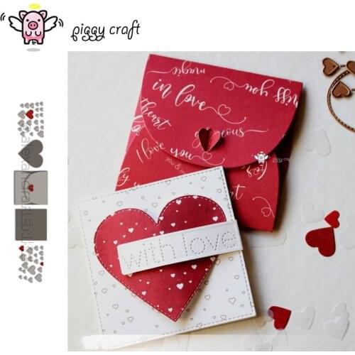 Piggy Craft metal cutting dies cut die mold Heart love envelope Scrapbook paper craft knife mould blade punch stencils dies