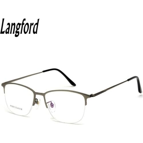 Langford optical frames men titanium round half-frame eyeglasses vintage trend myopia astigmatism spectacle designs 53-39mm 9930