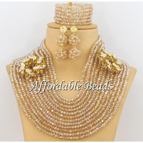 Gold Indian Jewelry Set Wedding Popular African Costume Jewelry Handmade Design Wholesale ABW129