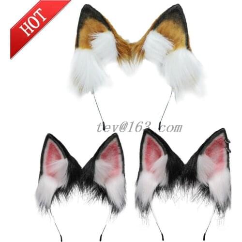 Plush Hair Hoop Furry Dog Ears Headwear Furry Hairband Cute Headpiece Anime Kitty Fancy Dress Cosplay Accessories