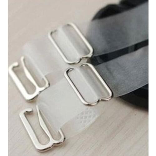 1Pairs=2Pcs Metal Buckle Bra Straps Belt Womens Elastic Transparent Silicone Bra Straps Adjustable Intimates Accessories