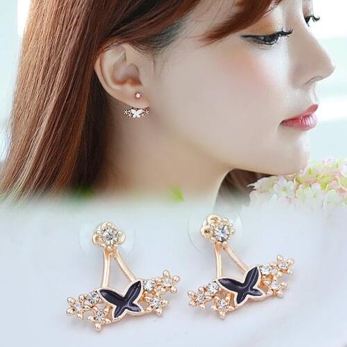 Earrings Fashion Jewelry Flower Butterfly Earrings For Women After Hanging Earrings Gift Brincos Earrings Set Brincos Oorbellen