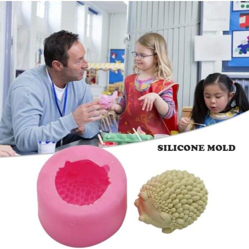 DIY Animal Hedgehog Shape Handmade Soap Mold Aromatherapy Candle Candy Chocolate Clay Silicone Mould