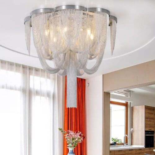 Nordic Design Italian Chain chandelier Luxury chandelier tassel lighting home deco living room dining room restaurant decoration