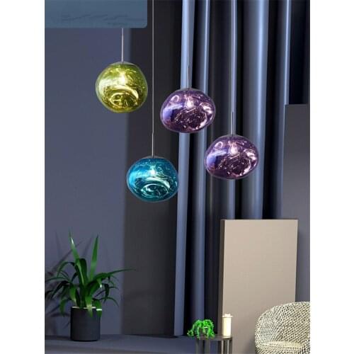 Modern Acrylic Color Irregular Pendant Lights Clothing Shop Nordic Restaurant Dining Room Bedroom Cafe Bar Lava Hanging Lights