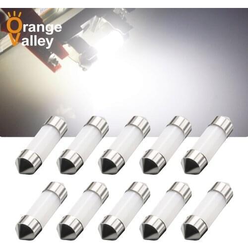 10PCS C5W Car LED COB Bulb Interior Reading Light Festoon LED Auto Dome License Plate Luggage Trunk Lamp 31mm 36mm 39mm 41mm