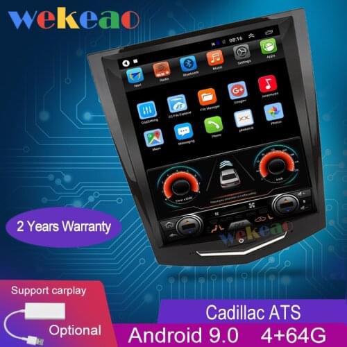 Wekeao Vertical Screen Tesla Style 10.4'' 1 Din Android 8.1 Car Dvd Player GPS Navigation Auto Radio For Cadillac ATS 2013-2016