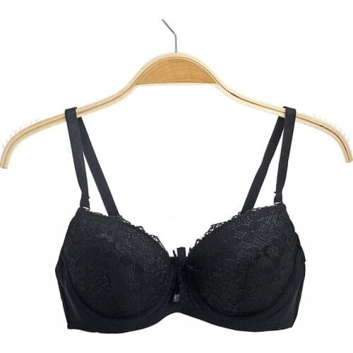 Small Breast Women Lace Cup Gathered Bra Ultra-Thin Cup Push Up Bralette Deep V Bra Sexy Lingerie Top Chest Brassiere 34-40