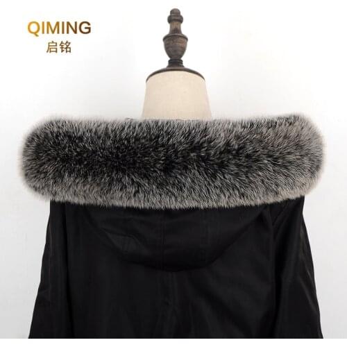 Winter Natural Real Fox Fur Collars Female Fox Fur straight Scarves shawl Women Genuine Warm Hood trim fur Collar Fox Scarf wrap