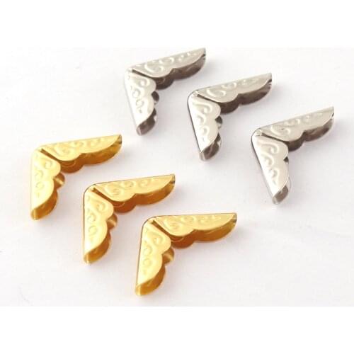 14mm Gold Corner Protection Vintage Pattern Style Book Corner Box Corner Jewelry Decorative Wood Corner 20pcs