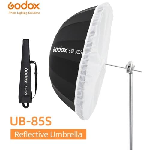Godox UB-85S 33.5 inch 85cm Parabolic Black Reflective Umbrella Studio Light Umbrella with Black Silver Diffuser Cover Cloth