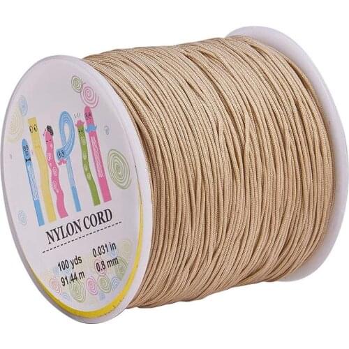 1 Roll About 98 Yards Braided Nylon Craft Thread Cord 0.8mm Satin Trim Cord Chinese Knotting Beading Cord for Jewellery Making