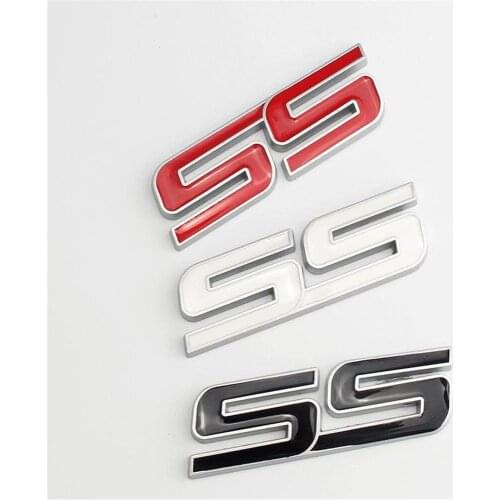 1PC Red / Black / White Color SS 3D Decal Logo For Camaro Car Trunk Metal Emblem Sticker