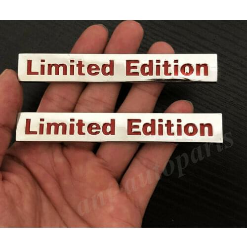 2pcs Metal Chome Limited Edition Car Trunk Rear Side Emblem Badge Decal Sticker