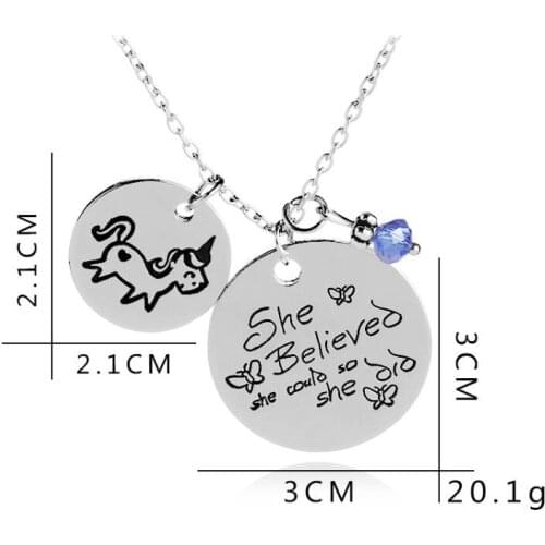 5PCS/lot She Believed she could so she did Pendant Horse Necklace Fashion Jewelrys Fit For Holiday Gifts