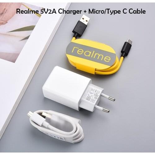 Realme 5V2A Fast Charge Adapter Micro Type C USB Cable For Realme 5 6 7 3i V3 Q2i 5S C3 X2 X3 Oneplus X 1 2 Xiaomi 4X 4C 5 6