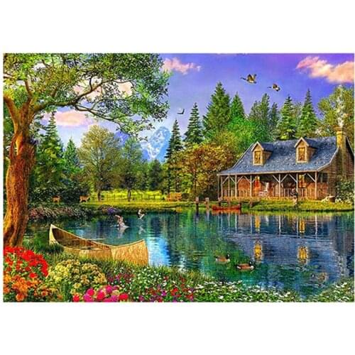 New DIY 5D Diamond Embroidery Painting Cross Stitch Kit(Small village)