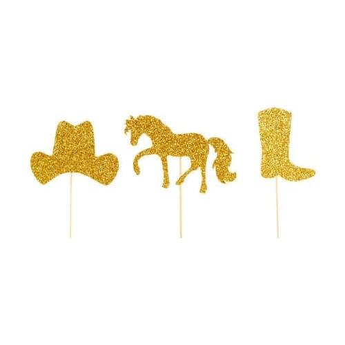 Glitter Cowgirl, Cowboy, Cupcake toppers bridal shower western country Wedding engagement Bachelorette party toothpicks
