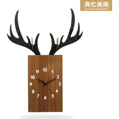Clock Living Room Personality Creative Fashion Simple Household Scandinavian Deer Silent Bedroom Clock European Atmosphere