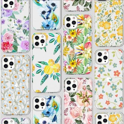 Ciciber Funda Case for Iphone 12 Case for IPhone 12 11 Pro XR 7 X XS Max Mini 8 6 6S Plus SE 2020 Silicone Flower Painting Vogue