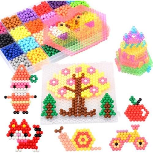 DIY Magic beads Animal Molds Hand Making 3D Beads Puzzle New Kids Educational Beans Toys for Children Spell Replenish