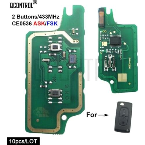 QCONTROL Car Remote Key Electronic Circuit Board for Citroen C2 C3 C4 C5 Berlingo Picasso ID46 (CE0536 ASK/FSK, 2 Buttons)