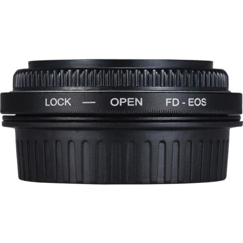 FD-EOS Lens Mount Adapter Camera Lens Adapter Ring w/ Optical Glass Focus Infinity FD Lens to EOS EF Mount Body for Canon Series