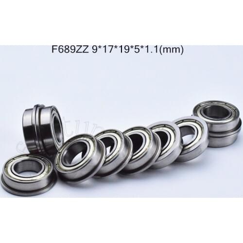 F689ZZ F628/9ZZ 9*17*19*5*1.1(mm) 10pieces 689 bearing Flange bearings F689ZZ F628/9ZZ chrome steel deep groove bearing