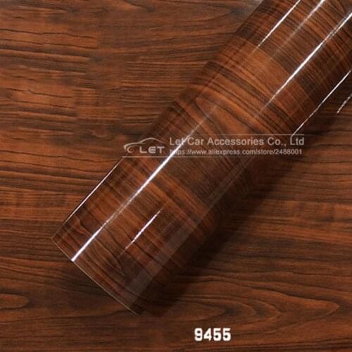 20/30/40/50X152CM Glossy Wood Grain Car Sticker Waterproof Vinyl Film DIY Automobiles Interior Decoration Furniture Decal