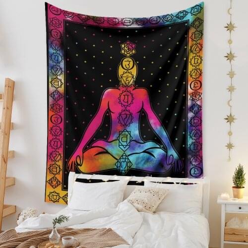 Mandala Tapestry Indian Tapestry Psychedelic Wall Hanging Decor Beach Bohemian Hippie Bedspread Throw Room Decor Home Decoration