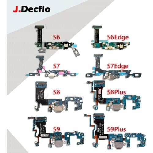 JDecflo Original USB Charging Dock Connector Flex Cable For Samsung Galaxy S5 S6 S7 Edge S8 S9 P G920F G925F G935F G950F G955F