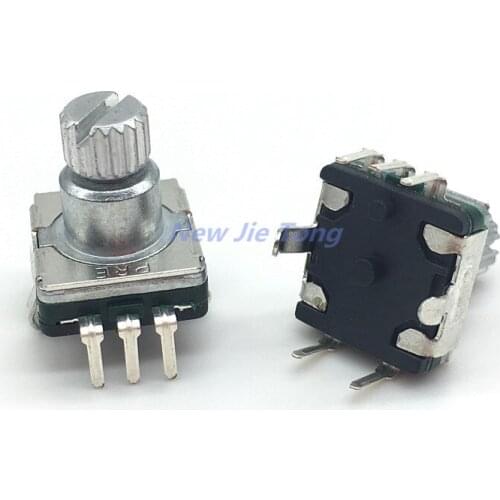 2pcs EC11 Rotary Encoder Code Switch 360 Degree 30 Position With Push Button Switch 5pin Plug in 9.5mm Plum Shaft Handle