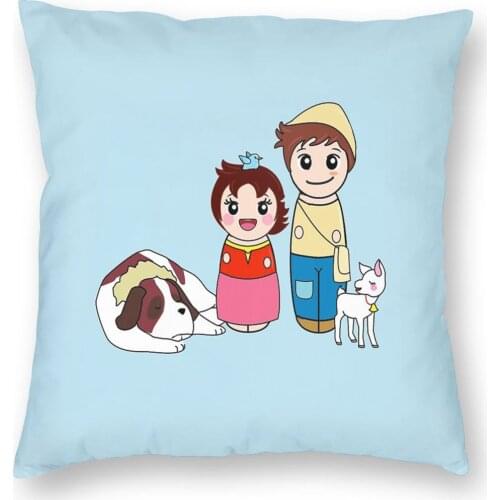 Kokeshis Heidi And Pedro Square Pillow Case Decorative Pillow Heidi Alps TV Awesome Pillowcover Home Decor