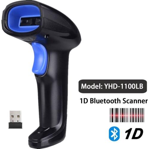 YHDAA Bluetooth Laser Barcode Scanner 1D Bar Code Reader for Supermarket Bank Library Warehouse Scanning Brazil Bank Code Febran