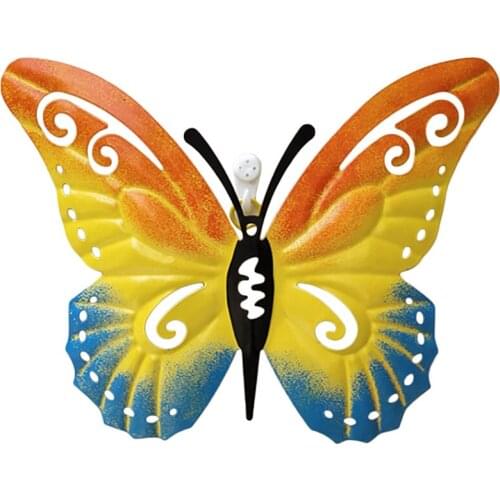 Butterfly Crafts Metal 20*25cm Vintage Home Garden Decor Iron Three-dimensional Wall Hanger