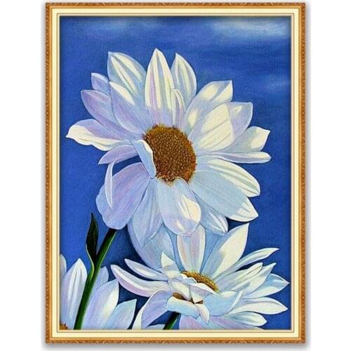 Flower DIY Cross Stitch Embroidery 11CT Kits Needlework Craft Set Printed Canvas Cotton Thread Home Decoration Sell Wholesale