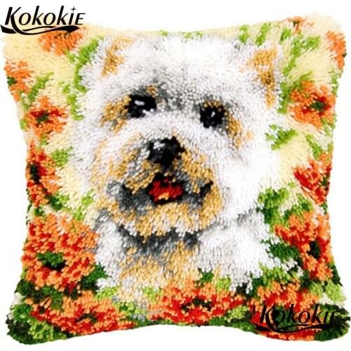 Latch hook rug cushion Crocheting Rug Kits Yarn pillow kits cartoon Patchwork Pillowcase cross stitch kits embroidery needlework