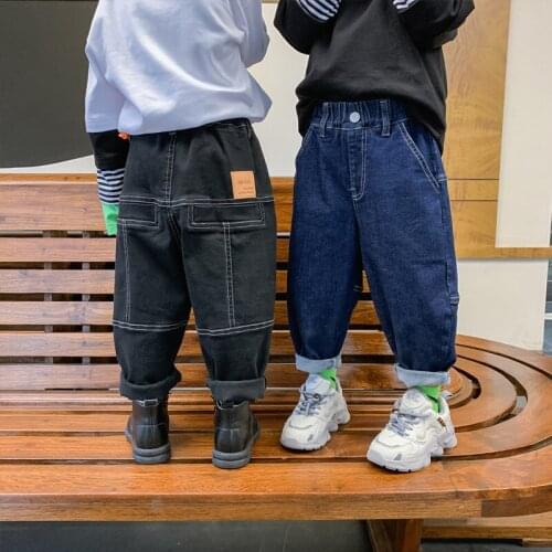 Thread Baby Spring Autumn Jeans Pants For Boys Children Kids Trousers Clothing Teenagers Gift Home Outdoor High Quality