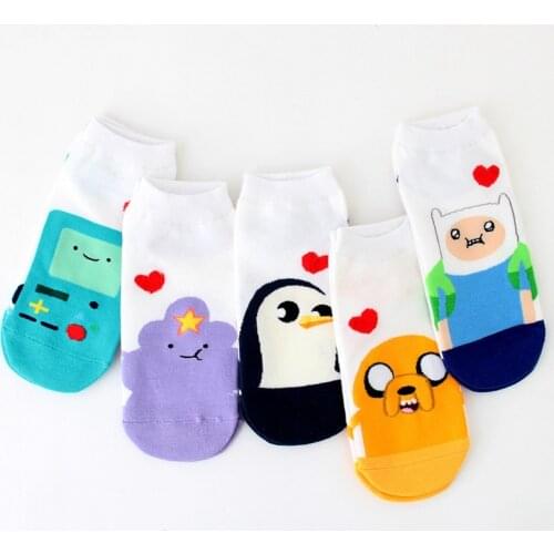 New Women Cute Animal Cotton Straight Boat Socks Female Kawaii Cartoon Penguin Yellow Dog Heart Socks Korean Funny Socks Hosiery