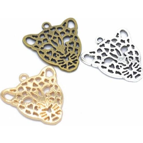New 5pcs Fashion gifts vintage Leopard head alloy charms DIY making bracelet necklace jewelry accessories Animal Pendant series