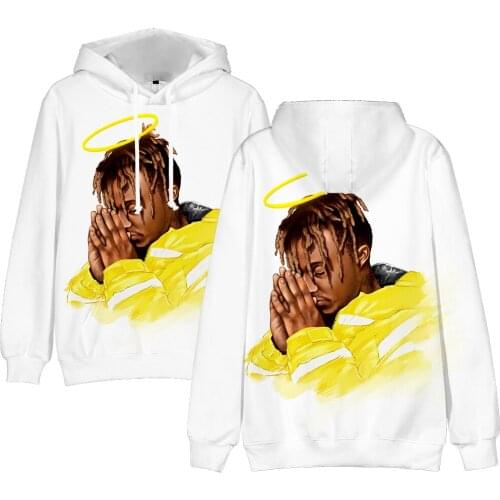 New White Hooded 3D Juice WRLD Hoodies Men Women Sweatshirts Autumn Harajuku Pullovers Casual Boys Hip Hop Suitable Streetwear