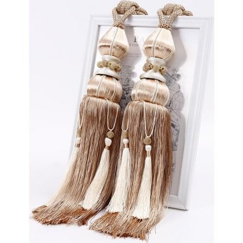 New design 77CM strong Curtain Tassel band Brush string Fringe Tiebacks Hanging Belt Ball Ropes Hook Hanger Curtain Accessories